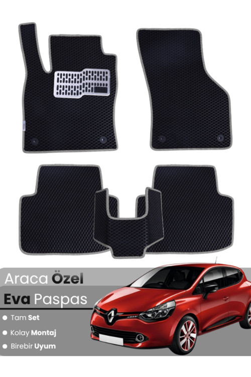 Renault Clio 4 (2012-2019) Uyumlu Eva Paspas Tam Set–Araca Özel,Oto Paspas