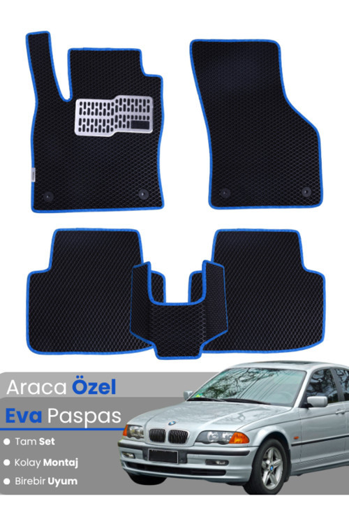 Bmw 3 Serisi E46 (1997-2006) Uyumlu Eva Paspas Tam Set–Araca Özel,Su Geçirmez,Kolay Montaj