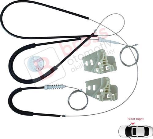 BMW 3 Seri E46 1998-2001 4/5 Kapı İçin Ön Sağ Kapı Cam Kriko Seti