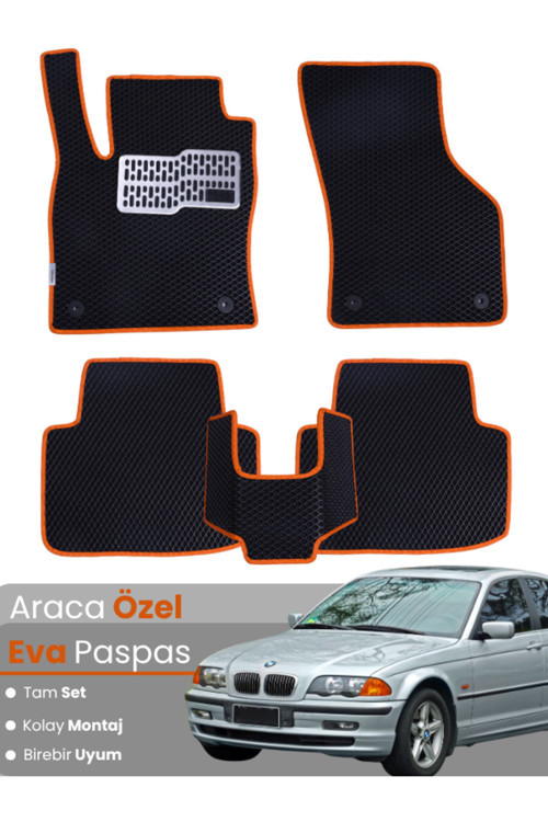 Bmw 3 Serisi E46 (1997-2006) Uyumlu Eva Paspas Tam Set–Araca Özel,Su Geçirmez,Kolay Montaj