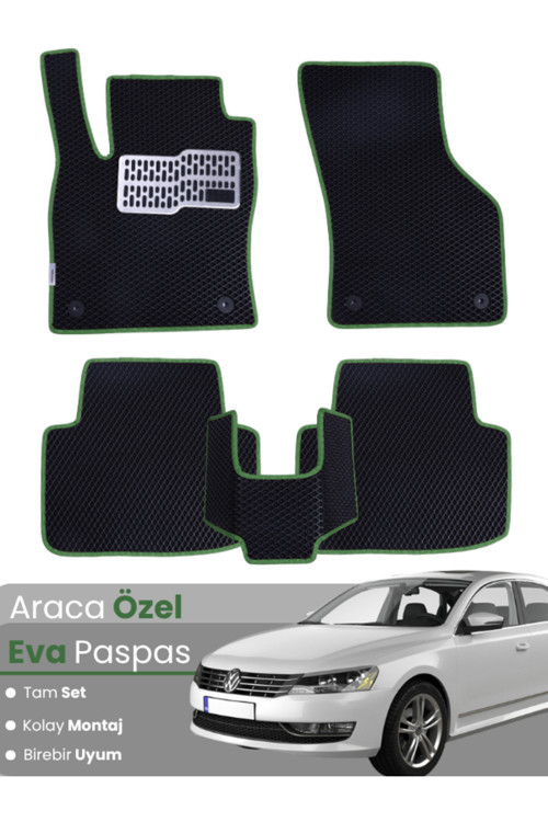 Volkswagen Passat B7 (2011-2014) Uyumlu Eva Paspas Tam Set–Oto Paspas,Araca Özel,Su Geçirmez