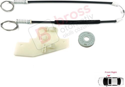 Peugeot 407 6E 6D 2004-2011 4/5 Kapı 9644893480 İçin Elektrikli Ön Sağ Cam Kriko Tamir Seti
