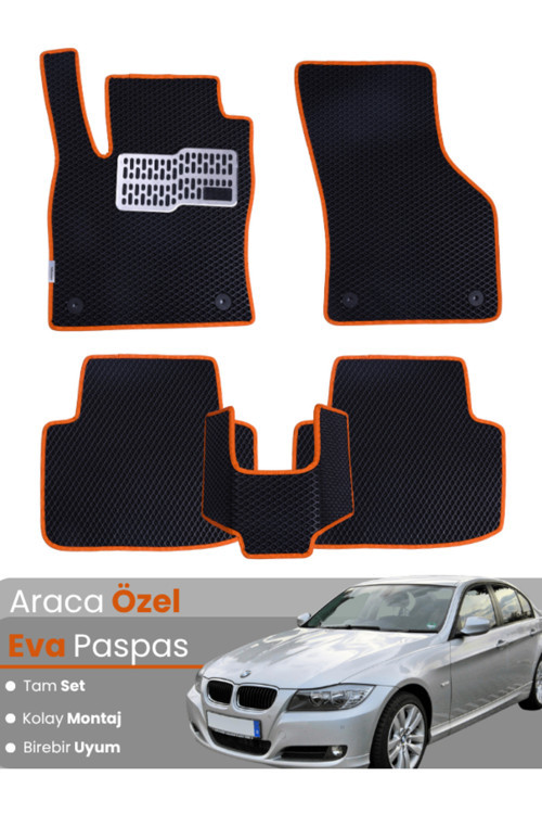 Bmw 3 Serisi E90 Sedan (2005-2013) Uyumlu Eva Paspas Tam Set–Araca Özel,Su Geçirmez