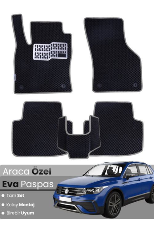 Volkswagen Tiguan Allspace (2016-2023) Uyumlu Eva Paspas Tam Set–Oto Paspas,Araca Özel