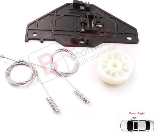 Citroen C3 MK2 SC A51 2009-2016 5-Kapı 9813093180 İçin Elektrikli Ön Sağ Cam Kriko Tamir Seti