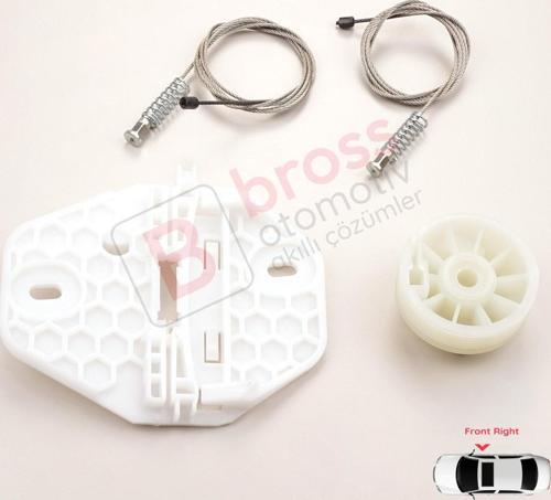 Renault Dacia Logan MK1 LS FS KS US 2004-2012 8200901102 İçin Elektrikli Ön Sağ Cam Kriko Tamir Seti