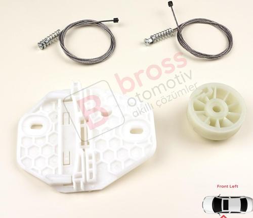 Renault Dacia Logan MK1 LS FS KS US 2004-2012 8200901099 İçin Elektrikli Ön Sol Cam Kriko Tamir Seti