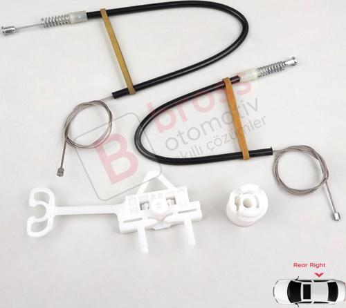 Fiat Linea 323 110 2007-2018 51789673 İçin Manuel Arka Sağ Kapı Cam Kriko Tamir Seti