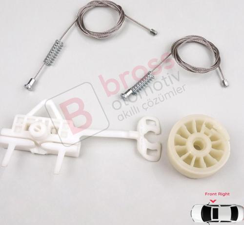 Fiat Punto Grande Evo 3 199 2005-2024 3/5-Kapı 51723315 İçin Elektrikli Ön Sağ Cam Kriko Tamir Seti