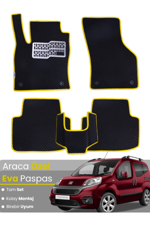 Fiat Fiorino Koltuklu (2007-2021) Uyumlu Eva Paspas Tam Set–Araca Özel,Su Geçirmez