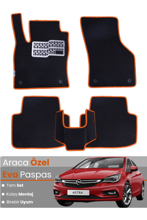 Opel Astra K Sedan (2015-2021) Uyumlu Eva Paspas Tam Set–Araca Özel,Kolay Montaj