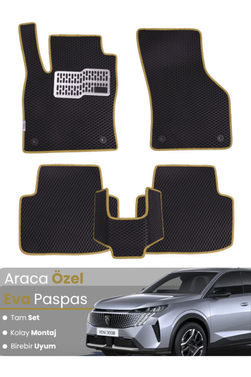 Peugeot 3008 Hibrit (2024-2025) Uyumlu Eva Paspas Tam Set–Birebir Uyum,Su Geçirmez,Hızlı Montaj