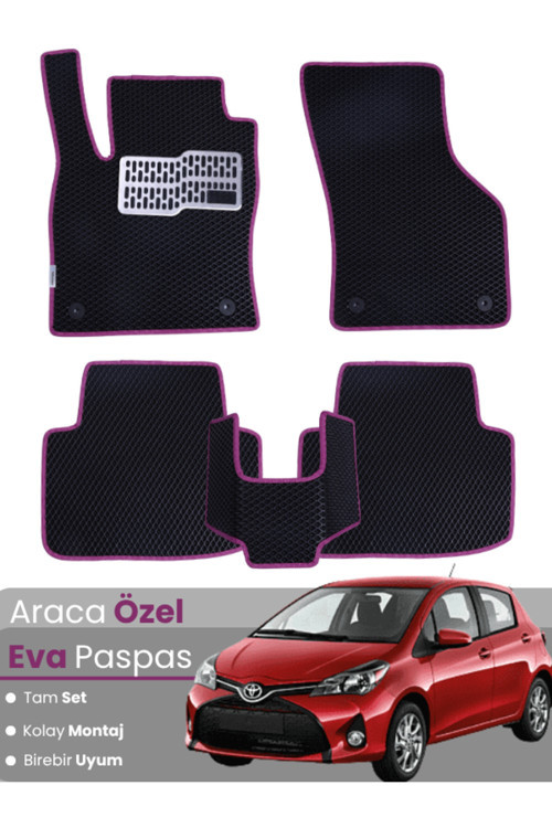 Toyota Yaris (2013-2019) Uyumlu Eva Paspas Tam Set–Oto Paspas,Araca Özel,Su Geçirmez
