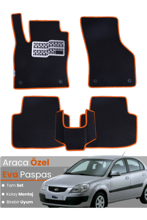 Kia Rio Sedan (2005-2011) Uyumlu Eva Paspas Tam Set–Araca Özel,Kolay Montaj,Su Geçirmez