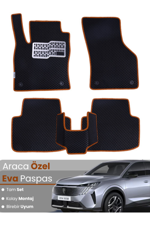Peugeot 3008 Hibrit (2024-2025) Uyumlu Eva Paspas Tam Set–Birebir Uyum,Su Geçirmez,Hızlı Montaj