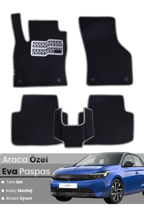 Opel Corsa F Benzinli (2019-2025) Uyumlu Eva Paspas Tam Set–Araca Özel,Kolay Montaj,Oto Paspas