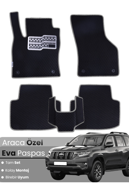 Toyota Land Cruiser Prado (2009-2019) Uyumlu Eva Paspas Tam Set–Oto Paspas,Araca Özel