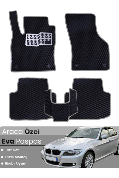 Bmw 3 Serisi E90 Sedan (2005-2013) Uyumlu Eva Paspas Tam Set–Araca Özel,Su Geçirmez
