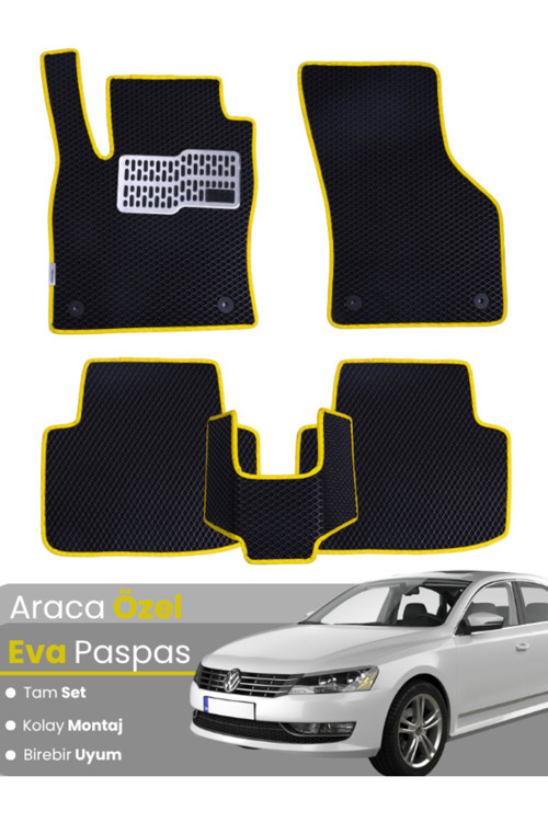 Volkswagen Passat B7 (2011-2014) Uyumlu Eva Paspas Tam Set–Oto Paspas,Araca Özel,Su Geçirmez