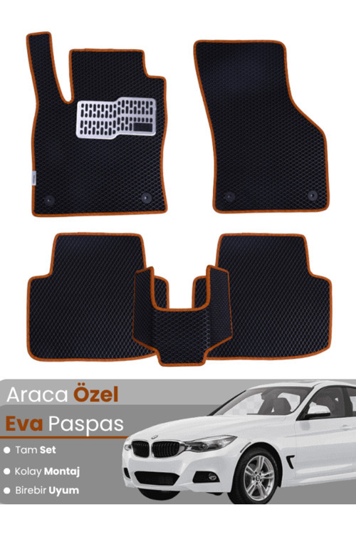 Bmw 3 Serisi F34 Gran Turismo (2012-2019) Uyumlu Eva Paspas Tam Set–Araca Özel,Su Geçirmez