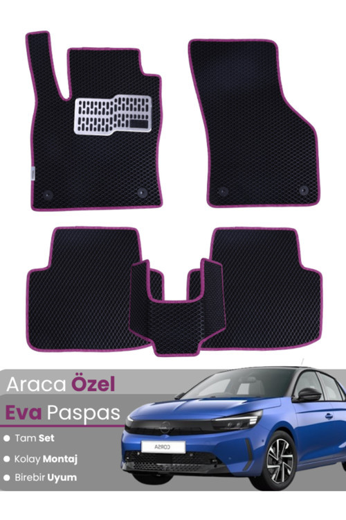 Opel Corsa F Benzinli (2019-2025) Uyumlu Eva Paspas Tam Set–Araca Özel,Kolay Montaj,Oto Paspas