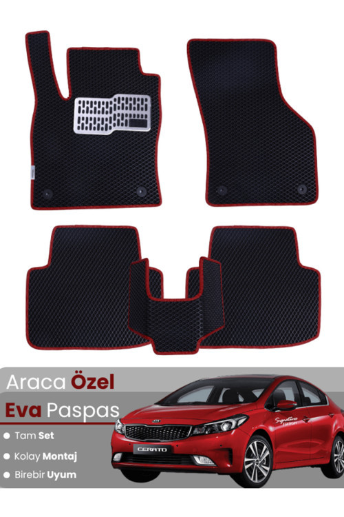 Kia Cerato (2013-2018) Uyumlu Eva Paspas Tam Set–Araca Özel,Kolay Montaj,Su Geçirmez
