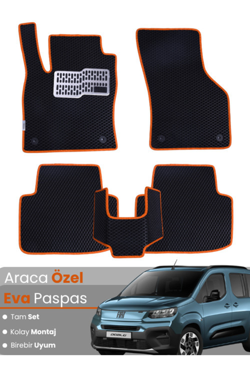 Fiat Doblo (2023-2024) Uyumlu Eva Paspas Tam Set – Birebir Uyum, Araca Özel Tasarım,Kolay Montaj