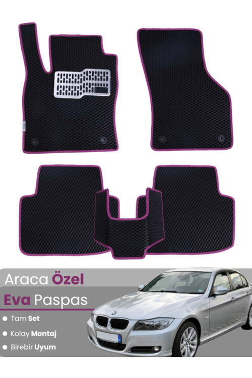 Bmw 3 Serisi E90 Sedan (2005-2013) Uyumlu Eva Paspas Tam Set–Araca Özel,Su Geçirmez