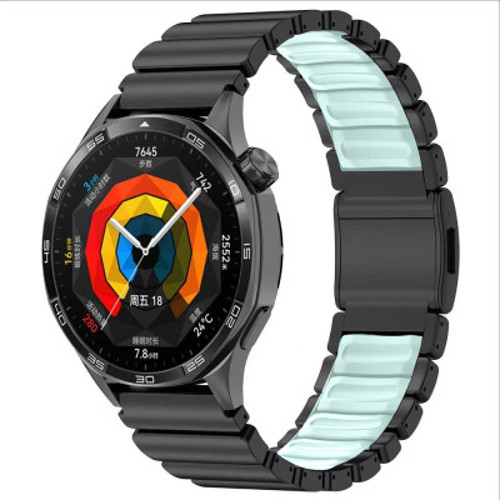 Huawei GT4 46mm Zore KRD-151 22mm Metal Silikon Kordon Huawei GT4 46mm, Akıllı Saat ve Aksesuarları Zore - Siyah-Mavi