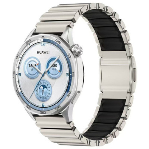 Huawei GT4 46mm Zore KRD-151 22mm Metal Silikon Kordon Huawei GT4 46mm, Akıllı Saat ve Aksesuarları Zore - Gümüş-Siyah