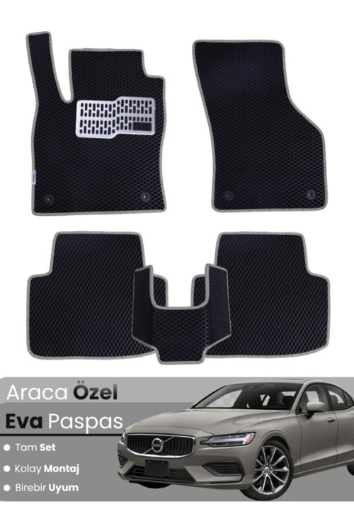 Volvo S60 (2019-2025) Uyumlu Eva Paspas Tam Set–Oto Paspas,Araca Özel,Tam Koruma,Kolay Montaj