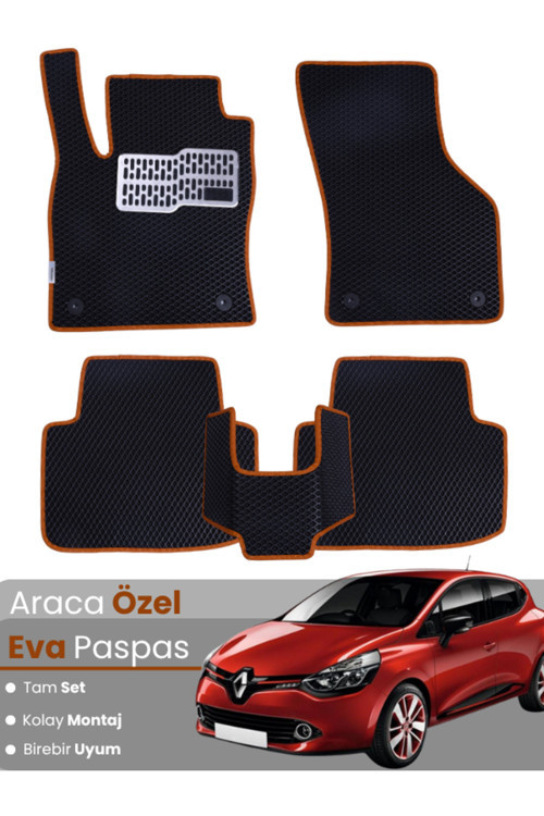 Renault Clio 4 (2012-2019) Uyumlu Eva Paspas Tam Set–Araca Özel,Oto Paspas