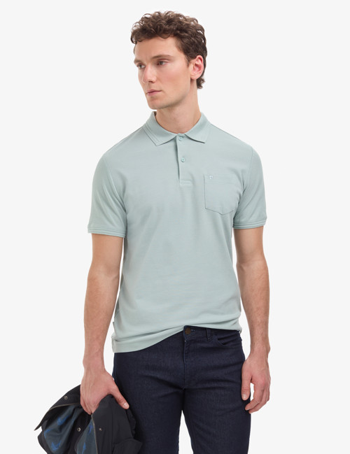 Koyu Mint Regular Fit %100 Pamuk Cepli Kıvrılmaz Düğmeli Polo Yaka Basic Tişört 50325290-VR152