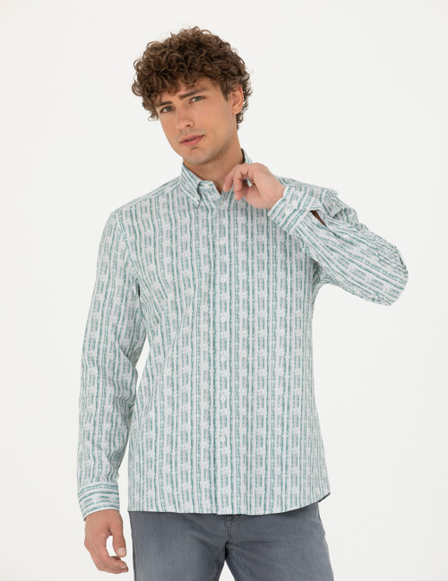 Mint Regular Fit Uzun Kollu Gömlek 50273550-VR152