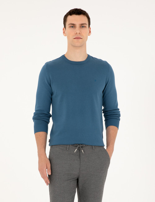 Kobalt Slim Fit Bisiklet Yaka Basic Triko Kazak 50296575-VR077