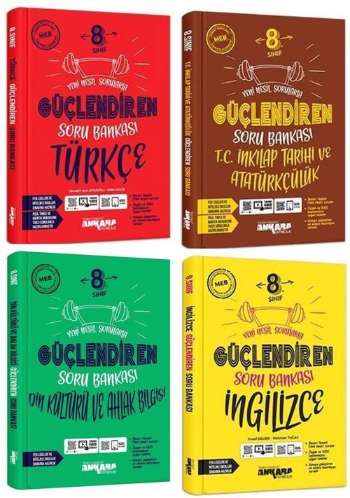 Ankara 8. Sınıf İnkılap + Türkçe + Din + İngilizce Soru Seti 4 Kitap 2023