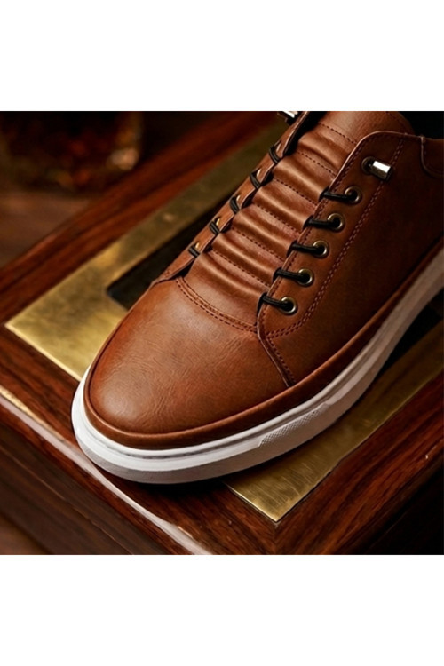Erkek Siyah Beyaz Tabanlı Retro Sneaker