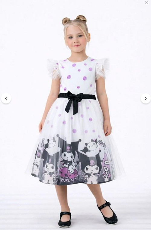 Kız Çocuk Tüllü Kuromi ve My Melody Desenli Tüllü Kız Çocuk Parti 2712