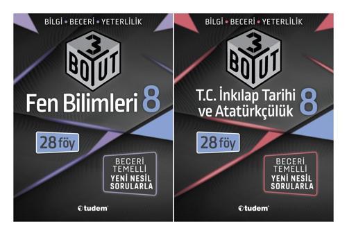 Tudem 8. Sınıf Fen Bilimleri + İnkılap Tarihi 3 Boyut Seti 2 Kitap 2023