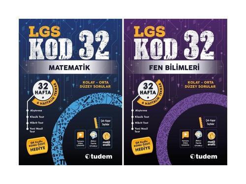 Tudem 8. Sınıf Matematik + Fen Bilimleri Kod 32 Haftalık Deneme Seti 2 Kitap 2023