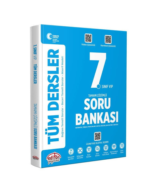 Editör 7.Sınıf %100 Yeni Müfredat VIP Tüm Dersler Soru Bankası Maarif Model Yeni Ürün