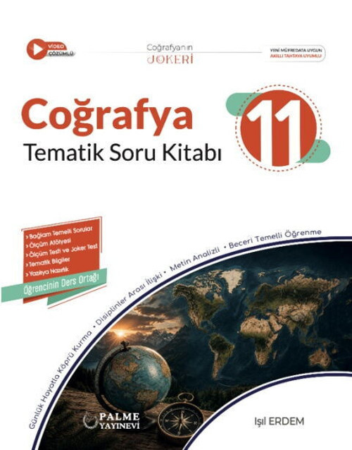 Palme 11. Sınıf Coğrafya Joker Tematik Soru Kitabı %100 Yeni Güncel Maarif Müfredat 2027