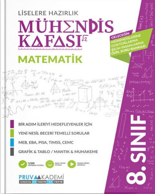 Pruva 8.Sınıf %100 Meb Uyumlu 8. Sınıf Matematik Mühendis Kafası+Dokunmatik Kalem