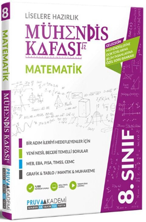 Pruva 8.Sınıf %100 Meb Uyumlu 8. Sınıf Matematik Mühendis Kafası Soru Bankası