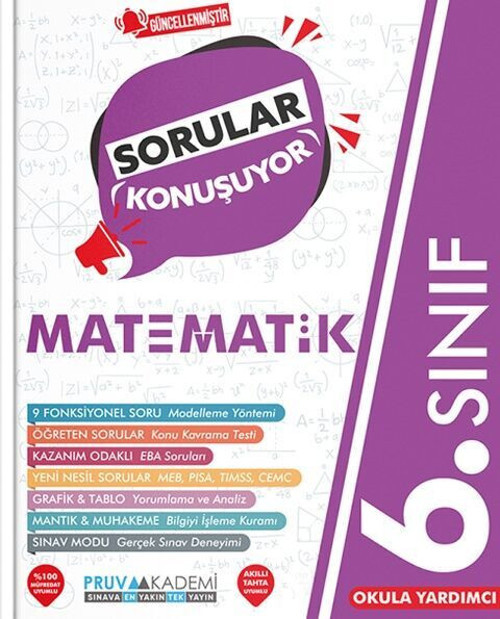 Pruva 6. Sınıf %100 Yeni Maarif Müfredat 6. Sınıf Matematik Sorular Konuşuyor Soru Bankası+Dokunmatik Kalem