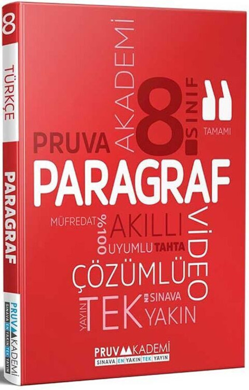 Pruva 8.Sınıf %100 Meb Uyumlu 8. Sınıf Paragraf Soru Bankası+Dokunmatik Kalem