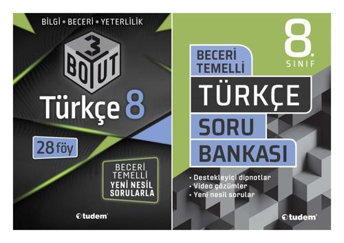 Tudem 8. Sınıf Türkçe 3 Boyut + Beceri Temelli Soru Seti 2 Kitap 2023
