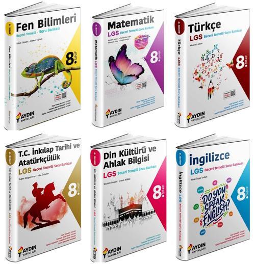 Aydın 2024 8. Sınıf Beceri Temelli Soru Bankası 6 Kitap Tam Set