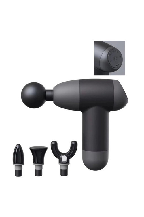 Titreşimli Mini Masaj Aleti 4 Başlıklı 5 Hız Ayarlı 6mm Derin Doku Massage Gun 3200RPM 1200mAh