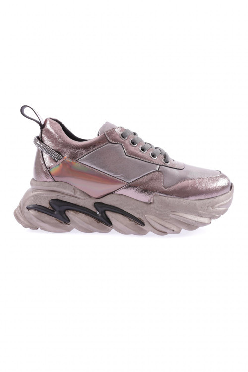 Kadın Kalın Taban Sneakers Ayakkabı Platin 10643136